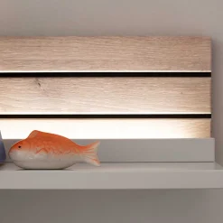 Wohnen Wohnwände<Anbauwand in Weiß mit Wildeiche - Varzino (dreiteilig)