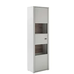 Wohnen Wohnwände<Anbauwand in Weiß mit Wildeiche - Varzino (dreiteilig)