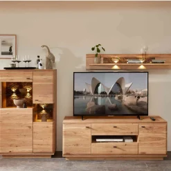 Wohnen Wohnwände<Anbauwand Möbel Kombination modern - Cassna (dreiteilig)