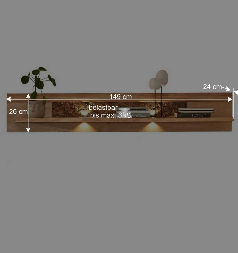 Wohnen Wohnwände<Anbauwand Möbel Kombination modern - Cassna (dreiteilig)