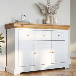 Wohnen Sideboards<Anrichte in Weiß und Kiefer Natur - Saluts