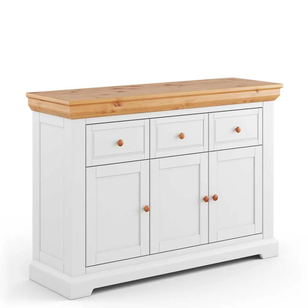 Wohnen Sideboards<Anrichte in Weiß und Kiefer Natur - Saluts