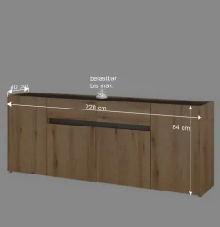 Wohnen Sideboards<Anrichte in Wildeiche Optik und Anthrazit - Colomania