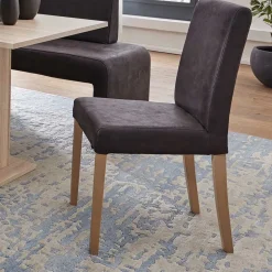 Wohnen Stühle<Anthrazit Polsterstühle aus Microfaser - Daricca (2er Set)