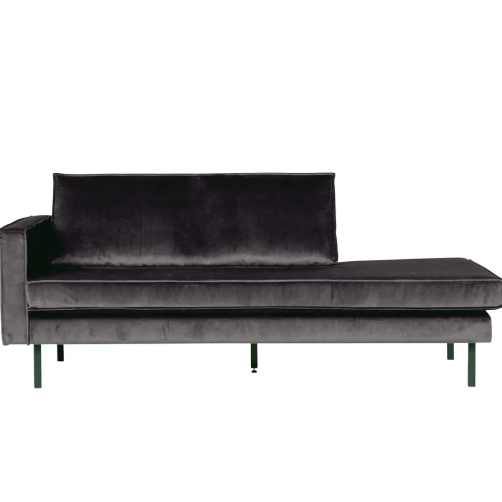 Wohnen Sofas<Anthrazitfarbene Samt Recamiere Ertrego mit Armlehne links