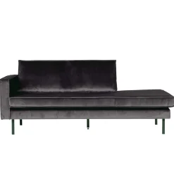 Wohnen Sofas<Anthrazitfarbene Samt Recamiere Ertrego mit Armlehne links