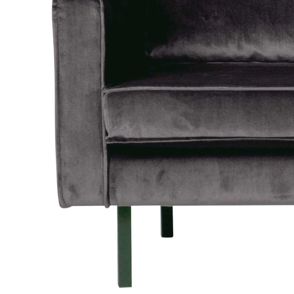 Wohnen Sofas<Anthrazitfarbene Samt Recamiere Ertrego mit Armlehne links