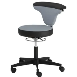 Wohnen Hocker<Arbeitshocker mit Lehne in Grau Schwarz - Camcupa