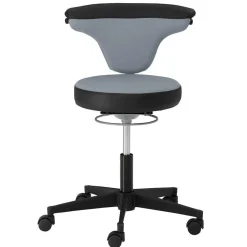 Wohnen Hocker<Arbeitshocker mit Lehne in Grau Schwarz - Camcupa