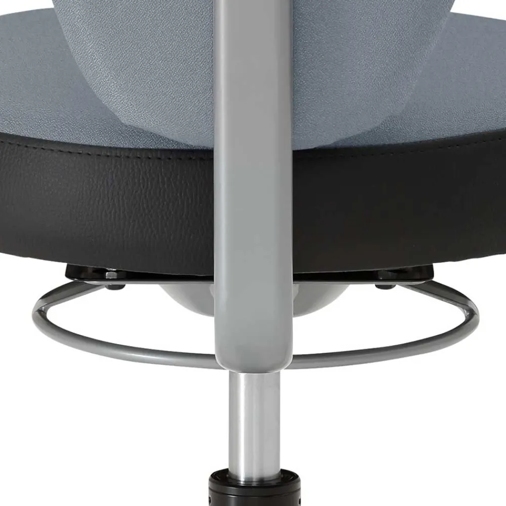Wohnen Hocker<Arbeitshocker mit Lehne in Grau Schwarz - Camcupa