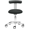 Wohnen Hocker<Arbeitshocker mit Lehne in Schwarz & Alu - Udjaca