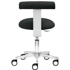 Wohnen Hocker<Arbeitshocker mit Lehne in Schwarz & Alu - Udjaca