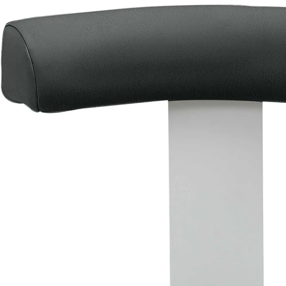 Wohnen Hocker<Arbeitshocker mit Lehne in Schwarz & Alu - Udjaca