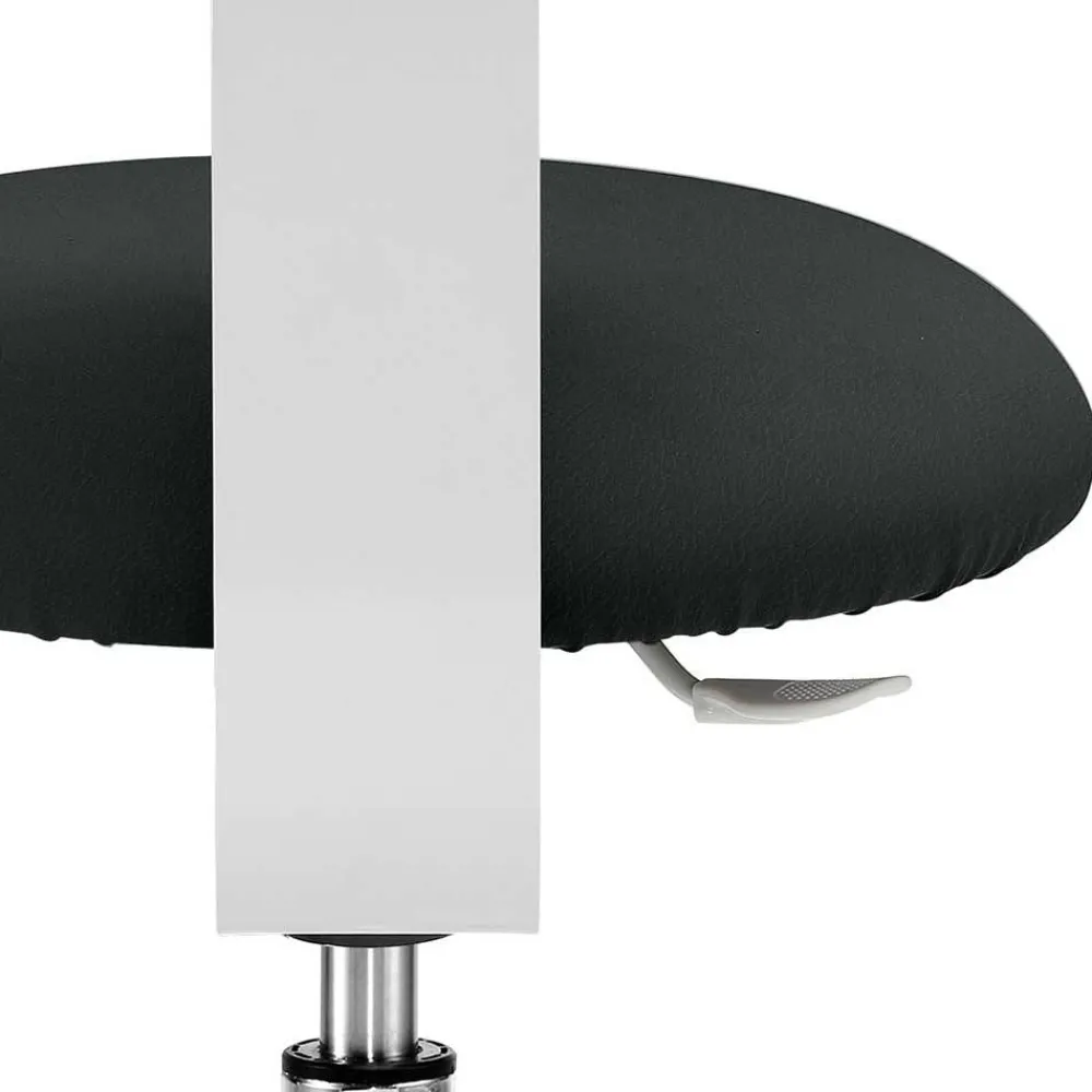 Wohnen Hocker<Arbeitshocker mit Lehne in Schwarz & Alu - Udjaca