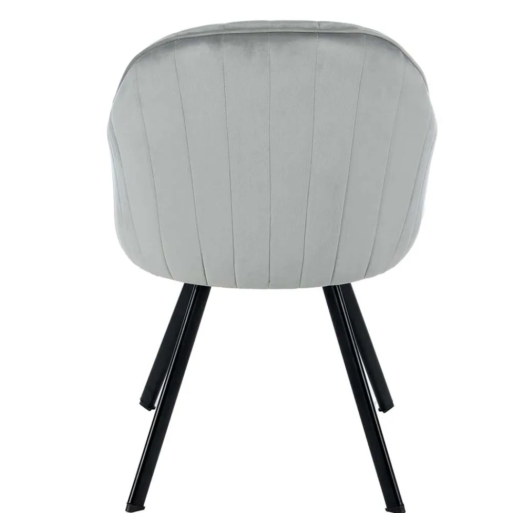 Wohnen Stühle<Armlehenstühle in Silber Grau - Ashento (2er Set)