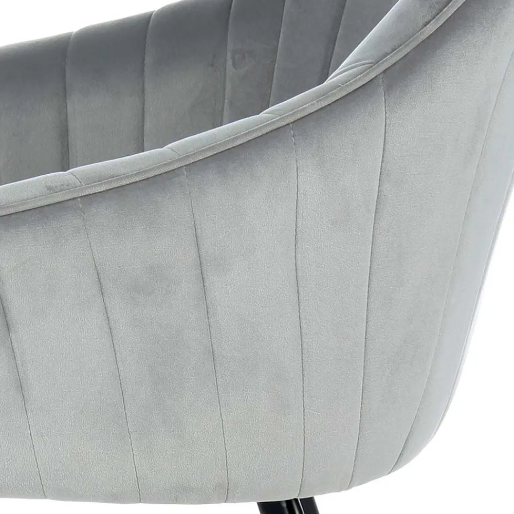 Wohnen Stühle<Armlehenstühle in Silber Grau - Ashento (2er Set)