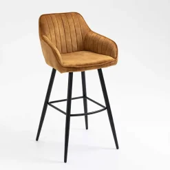 Wohnen Hocker<Armlehnen Barstühle in Ocker & Schwarz - Andim (2er Set)