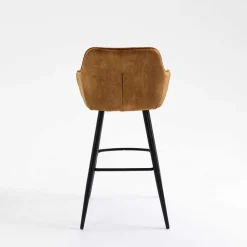 Wohnen Hocker<Armlehnen Barstühle in Ocker & Schwarz - Andim (2er Set)