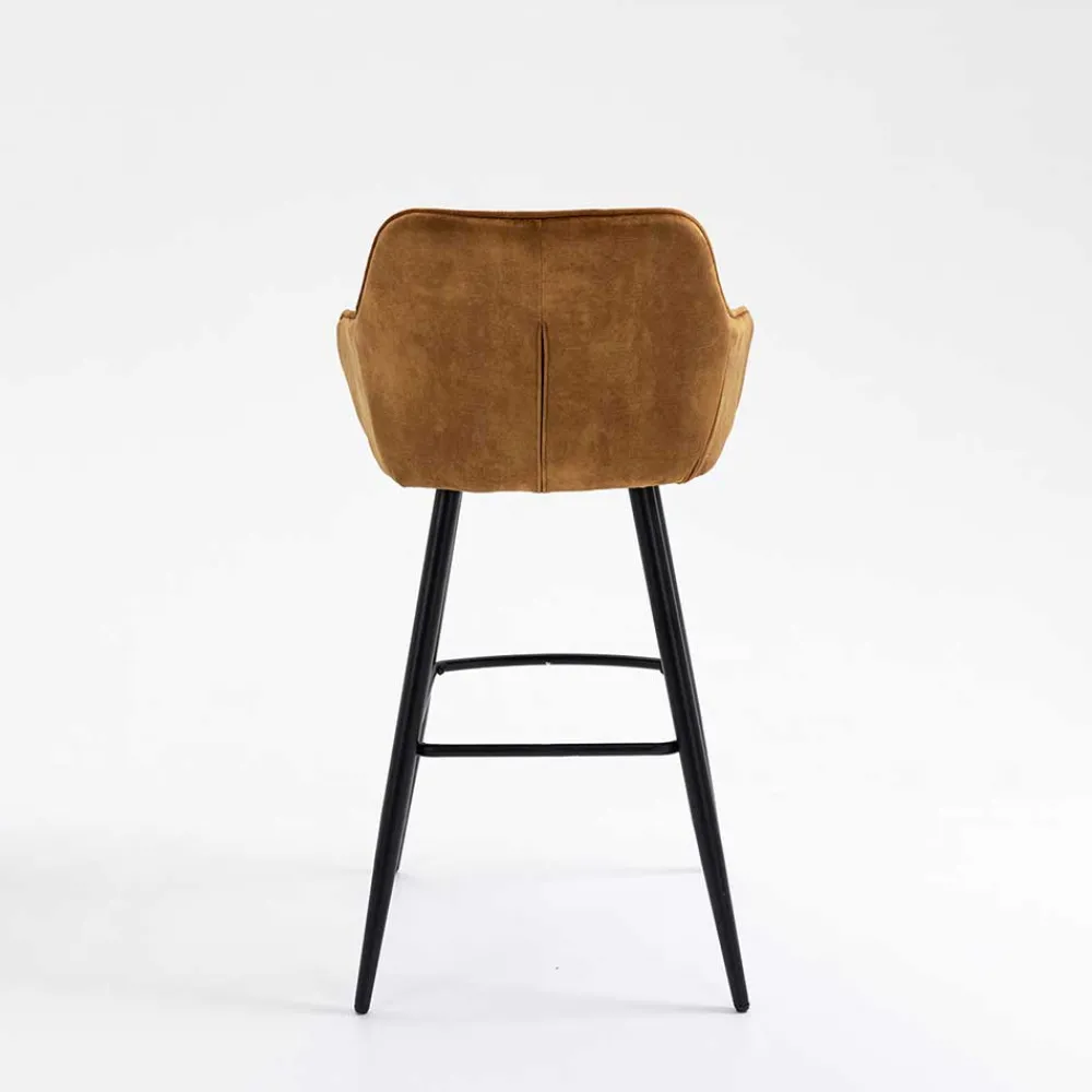 Wohnen Hocker<Armlehnen Barstühle in Ocker & Schwarz - Andim (2er Set)