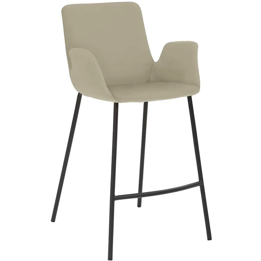 Wohnen Hocker<Armlehnen Barstuhl in Taupe & Schwarz - Paigton