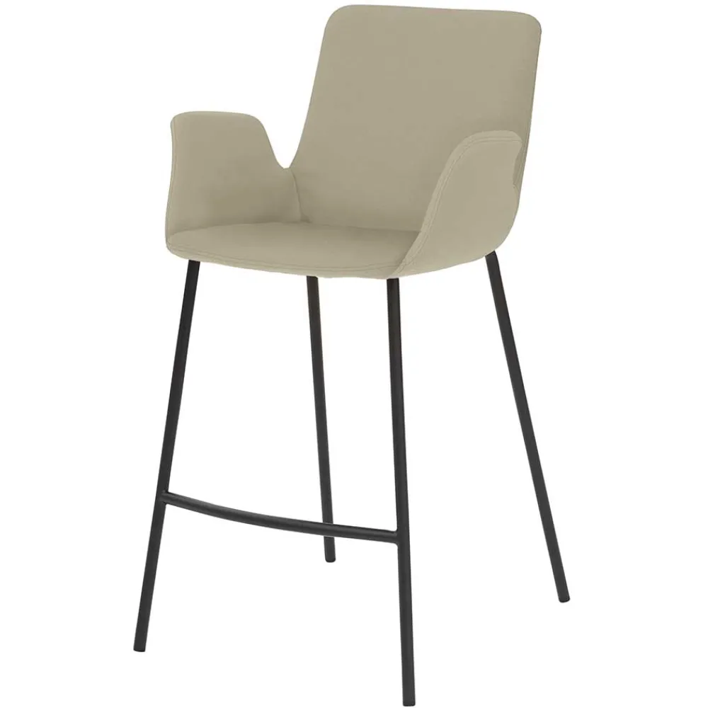 Wohnen Hocker<Armlehnen Barstuhl in Taupe & Schwarz - Paigton