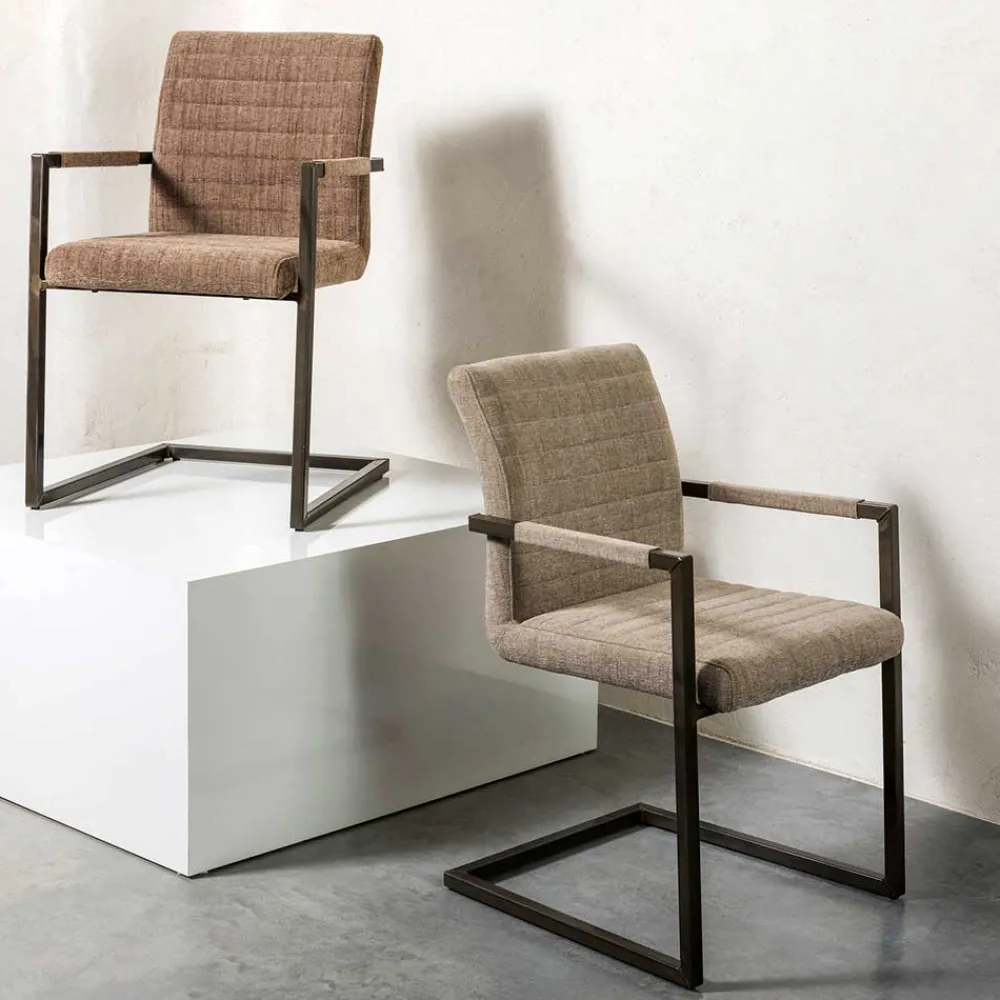 Wohnen Sessel<Armlehnen Freischwinger in Beige - Sentata (2er Set)