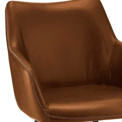 Wohnen Stühle<Armlehnen Polsterstuhl in Cognac Braun - Prasido (2er Set)