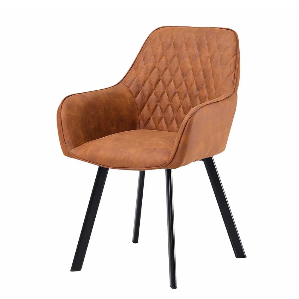 Wohnen Stühle<Armlehnen Stühle in Braun Microfaser - Dronja (2er Set)