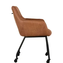 Wohnen Stühle<Armlehnenstuhl auf Rollen in Cognac Braun - Varel (2er Set)