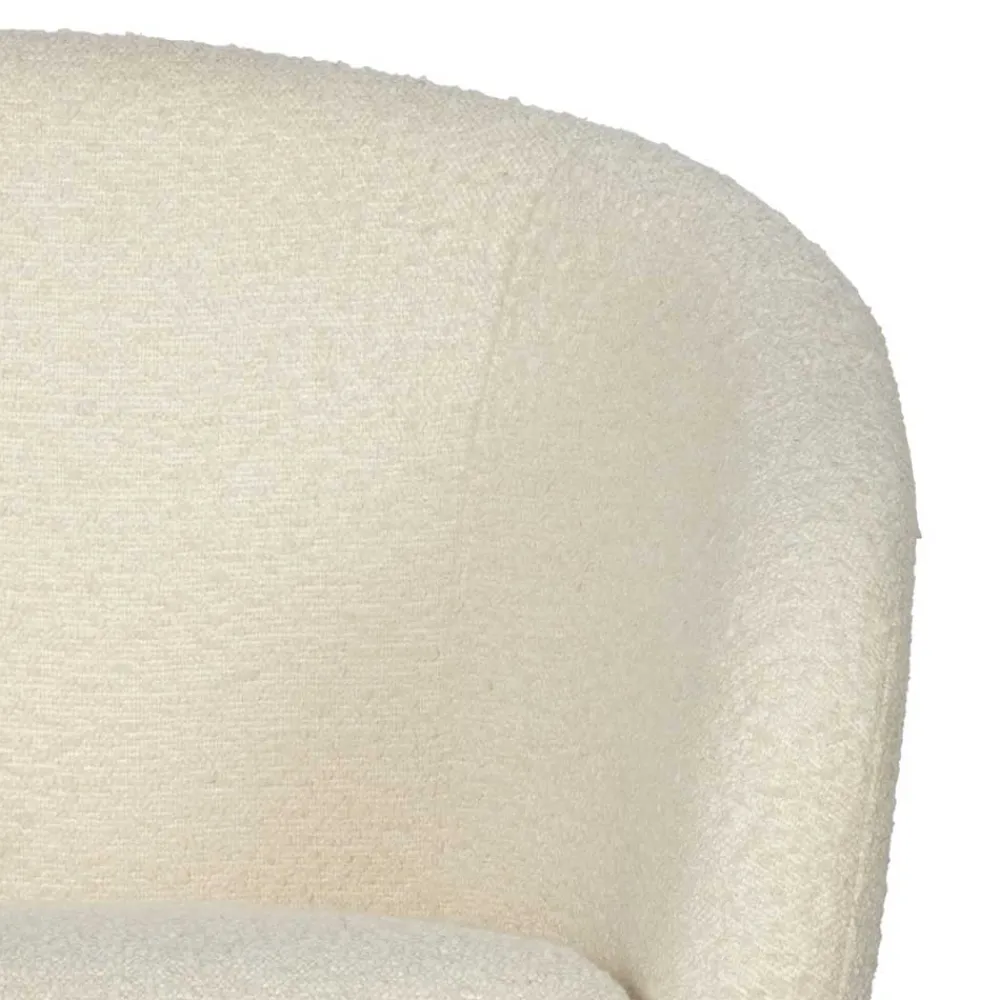 Wohnen Stühle<Armlehnenstuhl aus Boucle Stoff in Offwhite - Choco (2er Set)