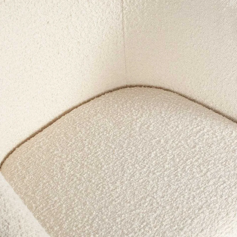 Wohnen Stühle<Armlehnenstuhl aus Boucle Stoff in Offwhite - Choco (2er Set)