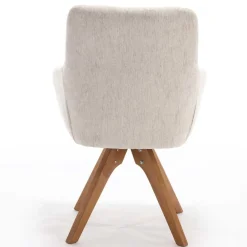 Wohnen Stühle<Armlehnenstuhl in Creme Strukturstoff - Crystoga (2er Set)