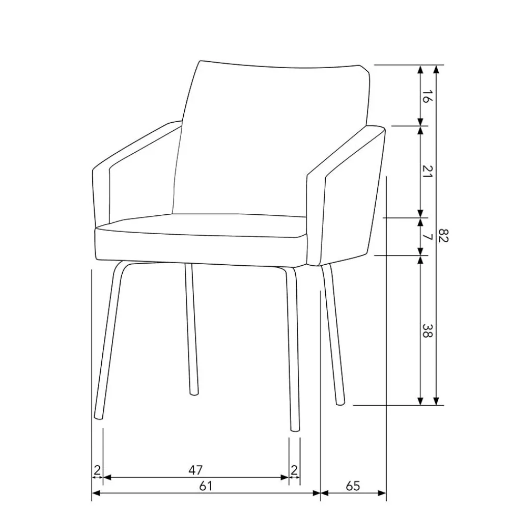 Wohnen Stühle<Armlehnenstuhl in Taupe Webstoff - Kalindo (2er Set)
