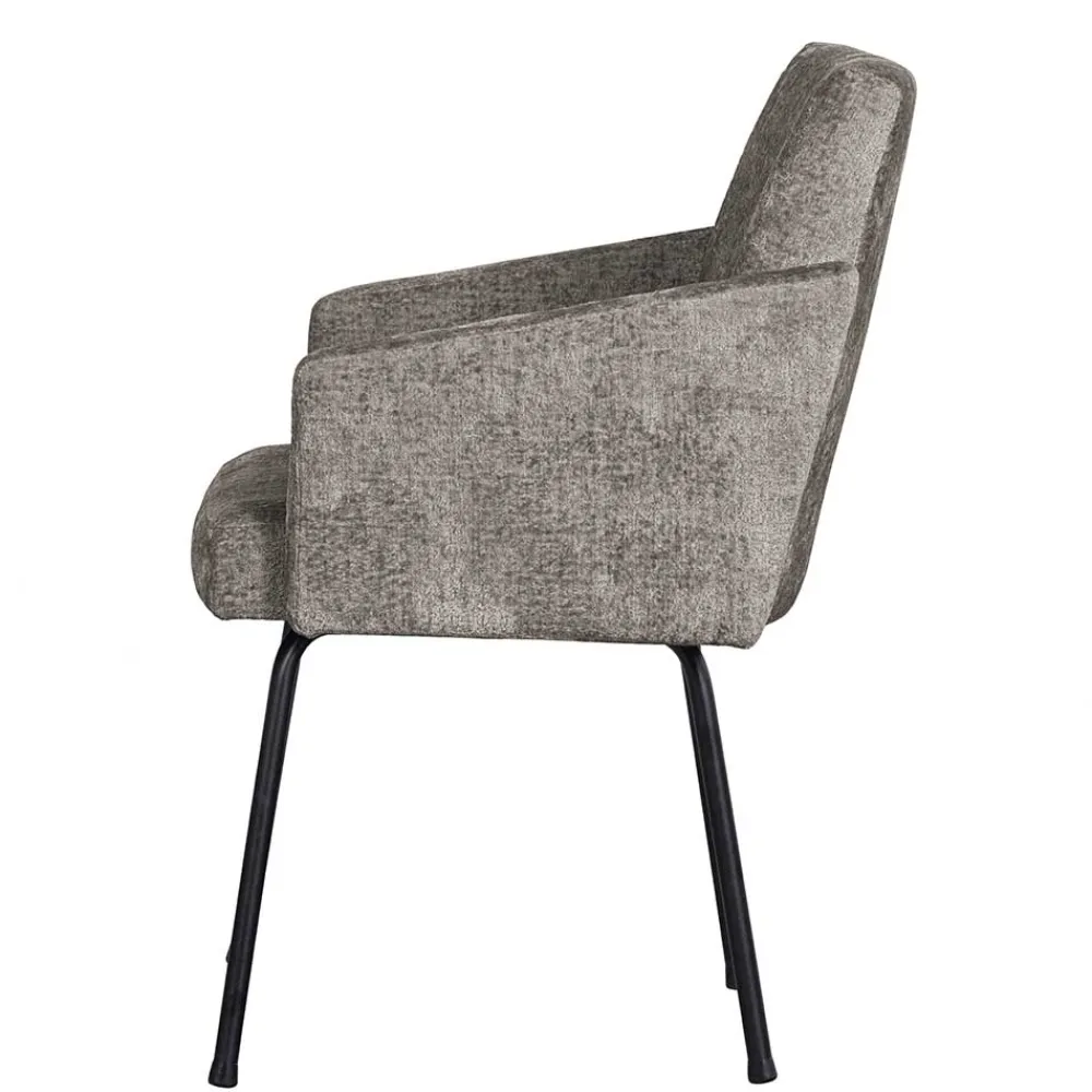 Wohnen Stühle<Armlehnenstuhl in Taupe Webstoff - Kalindo (2er Set)