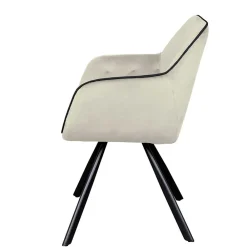Wohnen Stühle<Armlehner Polsterstuhl in Creme Samt - Pape