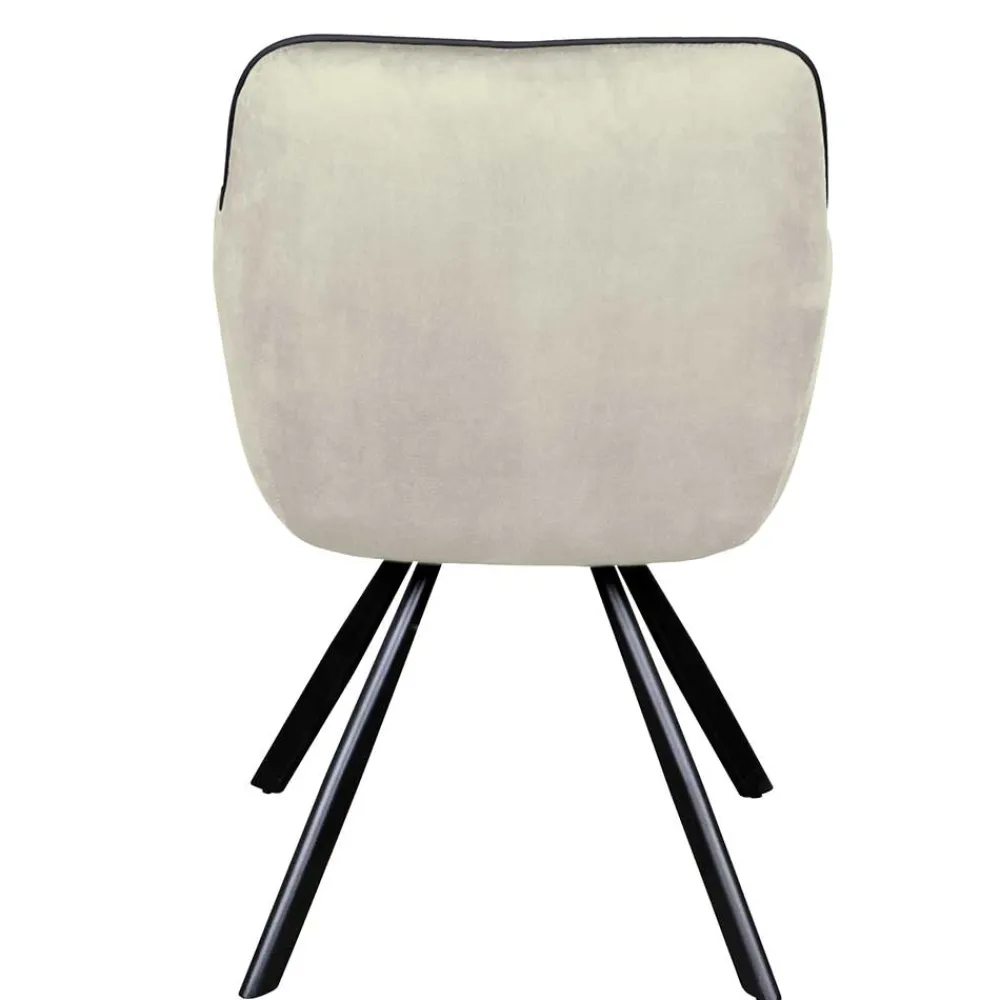 Wohnen Stühle<Armlehner Polsterstuhl in Creme Samt - Pape