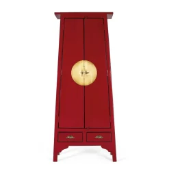 Wohnen Vitrinen<Asia Design Schrank in Rot Massivholz - Iscian