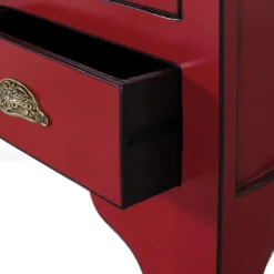 Wohnen Vitrinen<Asia Design Schrank in Rot Massivholz - Iscian