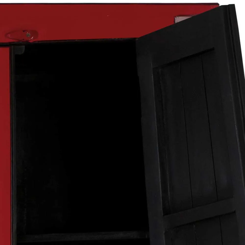 Wohnen Vitrinen<Asia Design Schrank in Rot Massivholz - Iscian