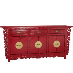 Wohnen Sideboards<Asia Design Sideboard aus Massivholz in Rot - Iscian