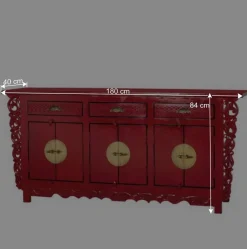 Wohnen Sideboards<Asia Design Sideboard aus Massivholz in Rot - Iscian