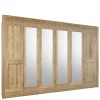 Wohnen Kleiderschränke|Schränke<Asteiche Kleiderschrank 6-türig mit 4 Spiegeln - Zamron