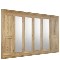 Wohnen Kleiderschränke|Schränke<Asteiche Kleiderschrank 6-türig mit 4 Spiegeln - Zamron
