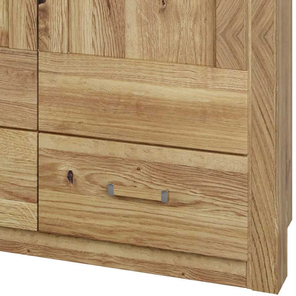 Wohnen Kleiderschränke|Schränke<Asteiche Schlafzimmerschrank mit Spiegel - 5-türig - Zamron
