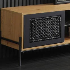 Wohnen Tv & Hifi-Möbel|Lowboards<Ausgefallenes TV Board mit Kunstrattan Einsätzen - Zavias