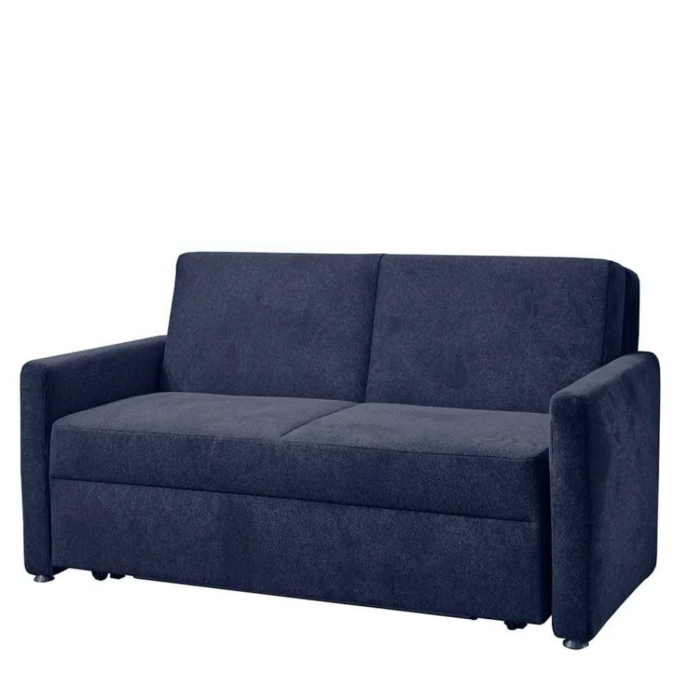 Wohnen Sofas<Ausklappbare Bettcouch in Blau Stoff - Jeen