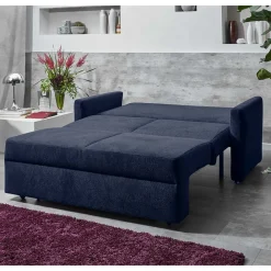 Wohnen Sofas<Ausklappbare Bettcouch in Blau Stoff - Jeen