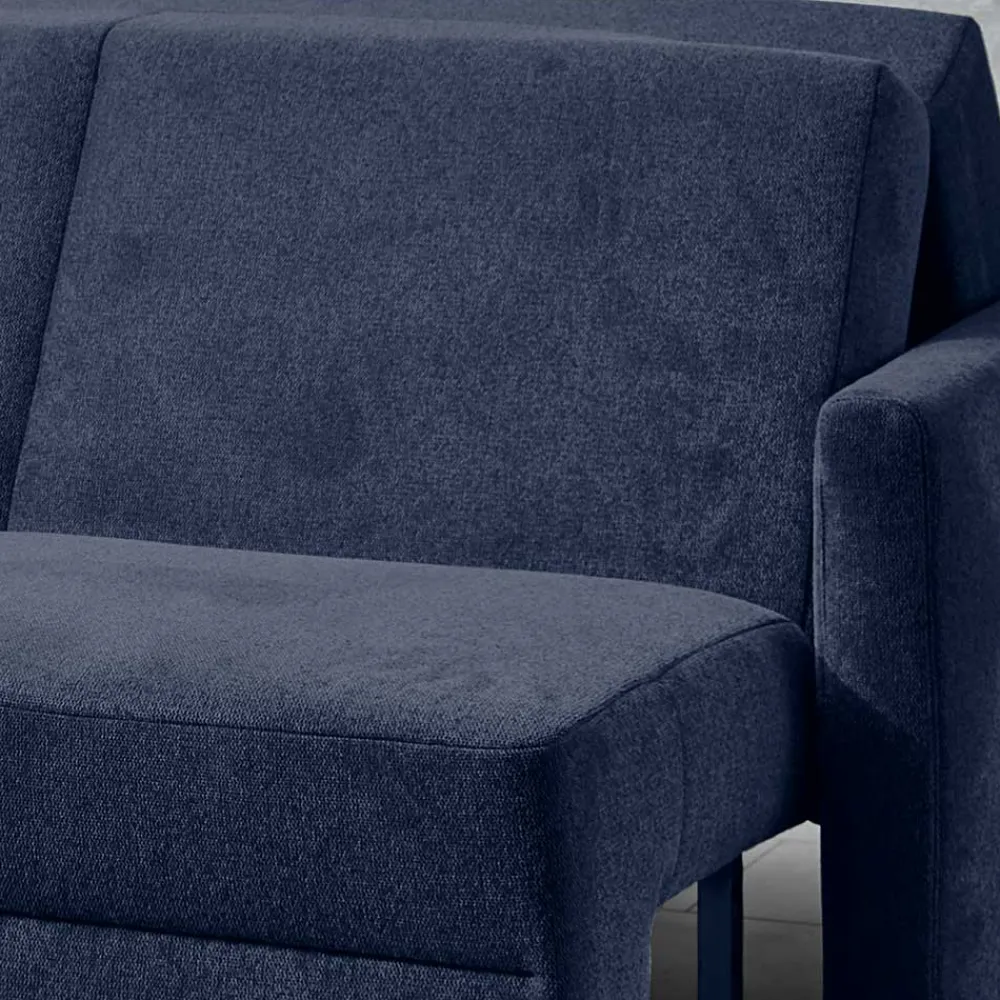 Wohnen Sofas<Ausklappbare Bettcouch in Blau Stoff - Jeen