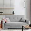 Wohnen Sofas<Ausklappbare Couch in Hellgrau Veloursbezug - Kidur