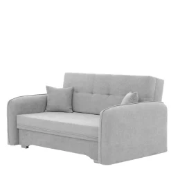 Wohnen Sofas<Ausklappbare Couch in Hellgrau Veloursbezug - Kidur